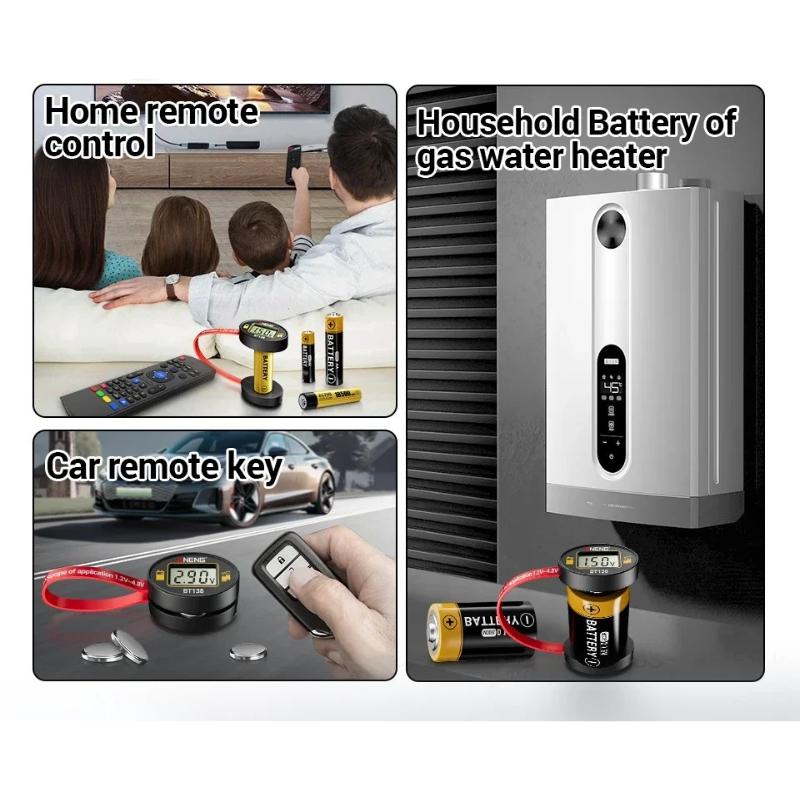 2026 Portable ANENG BT138 Magnetic Digital Battery Tester Battery Detector Capacity Lithium Tester Display Checkered Analyzer AAA AA Button Cell Test