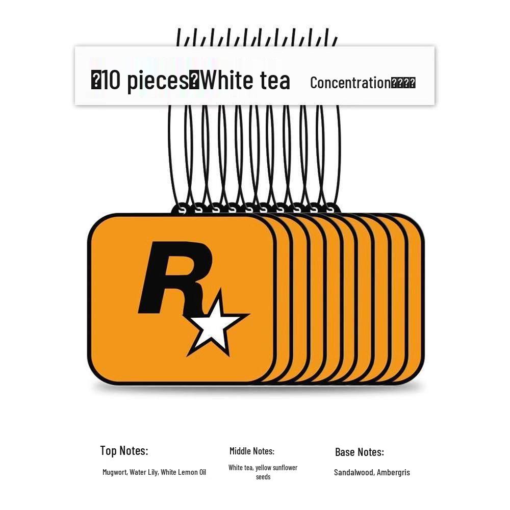 Card Star Letter R Long-Lasting Essential Oil Scented Car Air Freshener Ornament