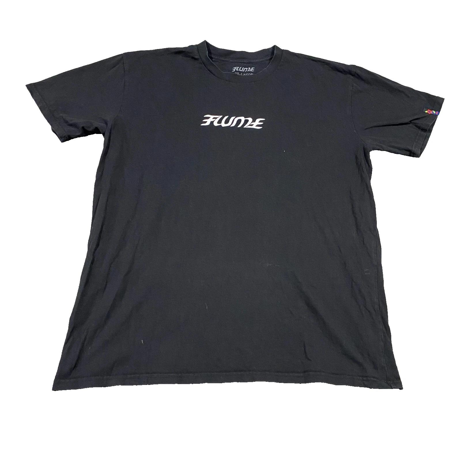 Flume T Shirt Mens 2XL Black Streetwear Music Band Tee Graphic Tour Australian S