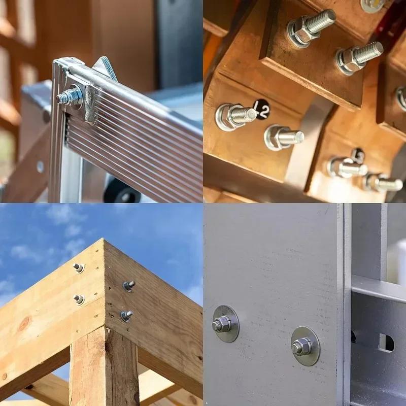 360/180/80PCS Stainless Steel Washer Set M2-M10 Metal O Rings Fasteners Gaskets For Screws Bolts Assortment Kits Hardware Washers