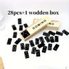 28 Pieces, 1 Set of Wooden Domino Board Games, Travel Fun Tabletop Games, Domino Toys