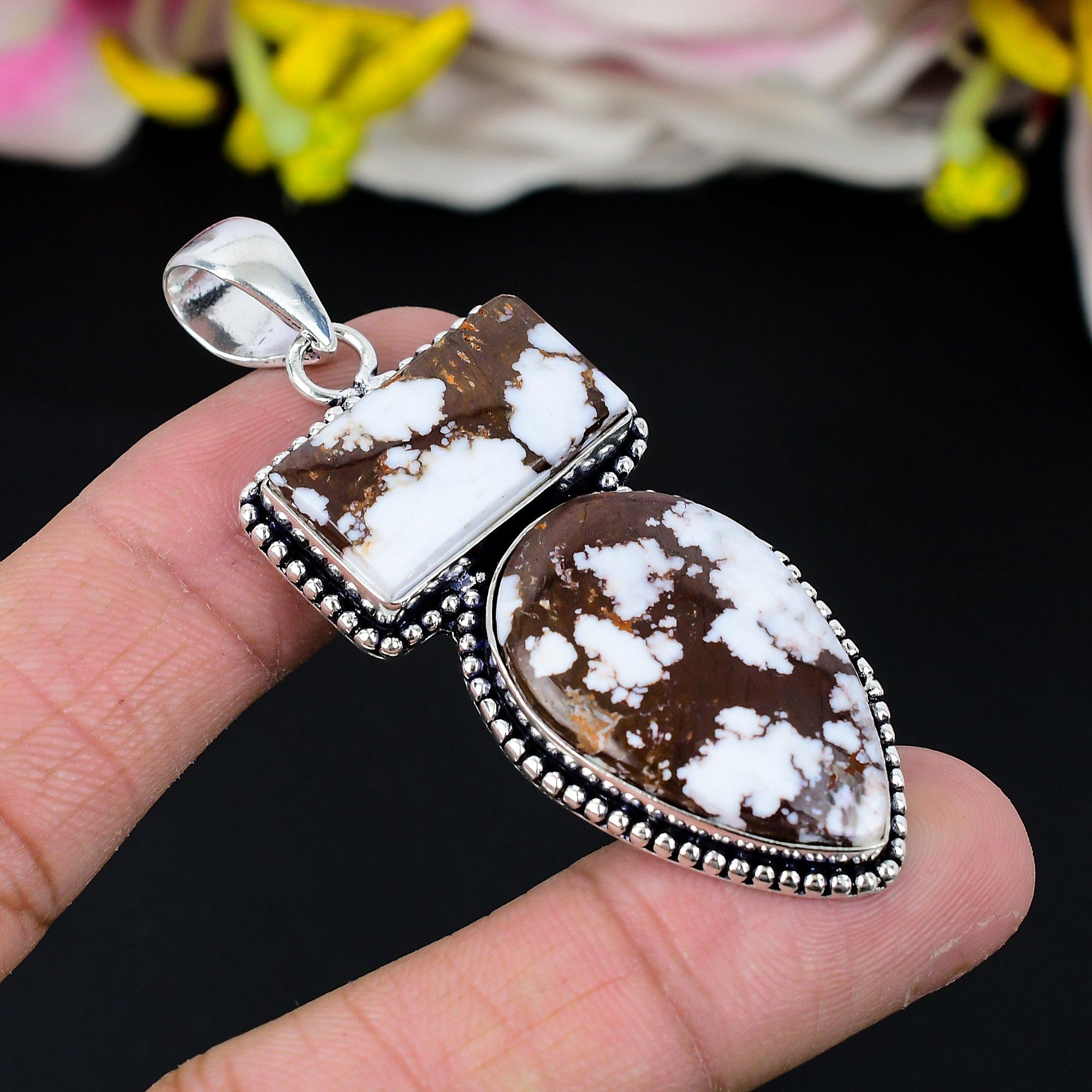 

Wild Horse Gemstone Handmade 925 Sterling Silver Jewelry Pendant 2.56 KG-281