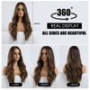 Long Brown Ombre Synthetic HairTypeWigs for Women Hair Wavy Middle Part Female Cosplay Party Daily UseHeat Resistant