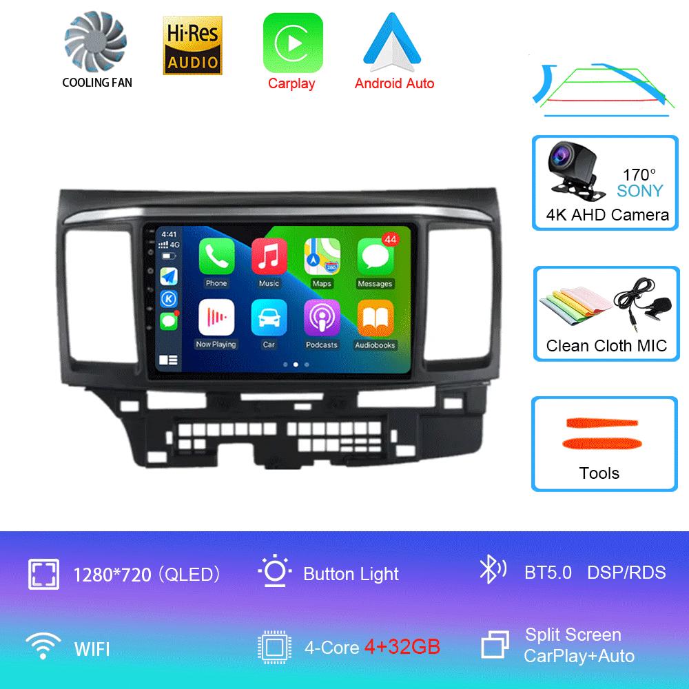 Android 14 Car Radio For MITSUBISHI LANCER 9 10 X 2008 2009 2010 2011 - 2016 9Inch Stereo Audio GPS Player Carplay Auto Screen