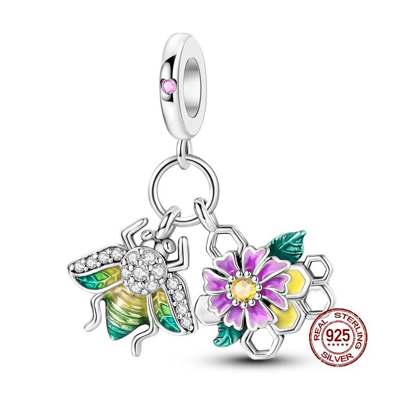 Charm Copper Fit 3Mm Original Bracelet Necklace Womens Bouquet & Butterfly Charm Bead Diy Fine Jewelry Gift New