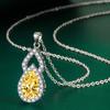 BELLA BOX Gourd Shaped Zircon Pendant Necklace Multiple Colour Fashion Wedding Engagement Jewelry