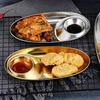 304 Stainless Steel Oval Divided Snack Plate