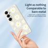 For Samsung Galaxy S25 Case White Daisy Pattern Printing Straight Edge TPU Phone Back Cover