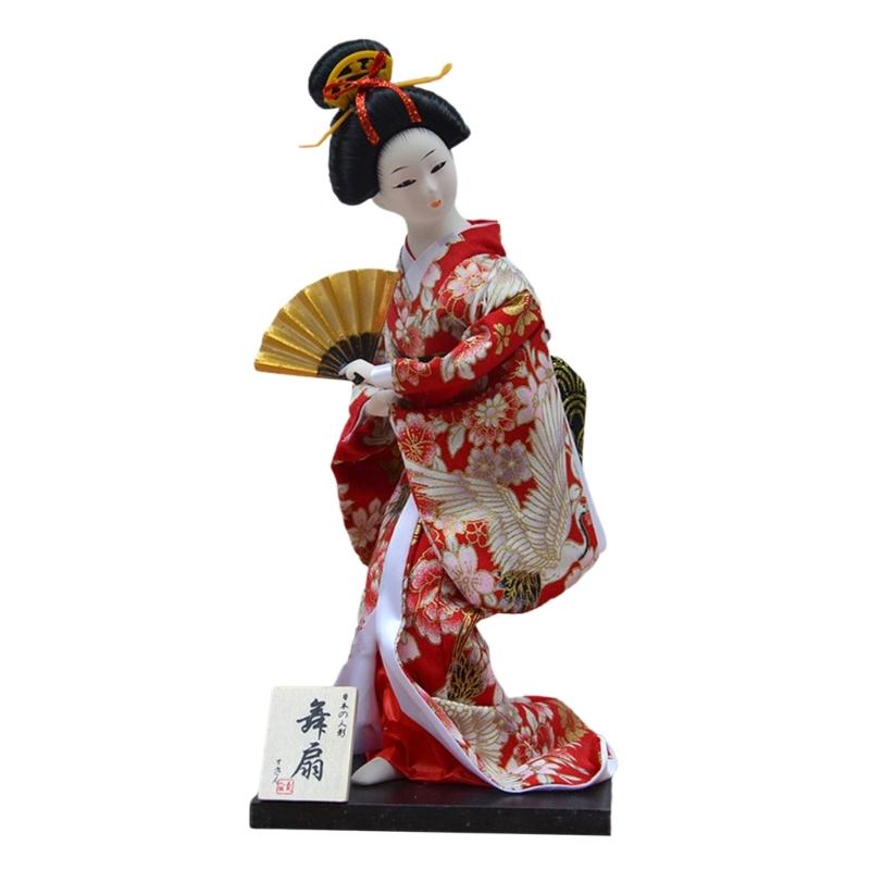 12Inch Japanese Kimono Toy Ornament for Restaurant and Home Decoration with Elegant Designing Optional Figurine Type