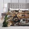 Funny Dog Selfie Flannel Blanket Winter  Super Soft Throw Blanket for Girls Boys Outdoor Comfortable Bedspread Sofa Bed Cover