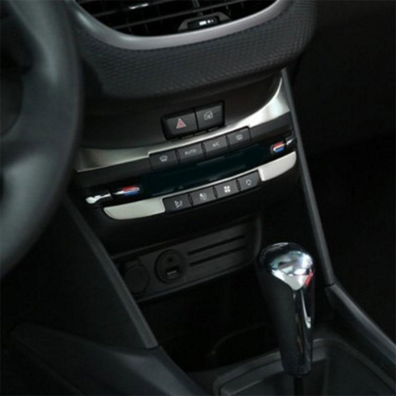 Car AC Knob Control Panel Cover Trim Sticker for Peugeot 2008 208 2014-2018 Interior Sequins Sticker 2Pcs/Set Accessories Q3