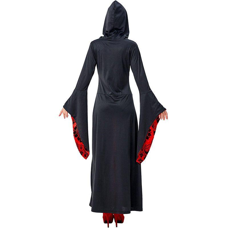 Halloween Costume Horror Carnival Black and Red Wizard Robe European Court Wizard Outfit Vampire Set