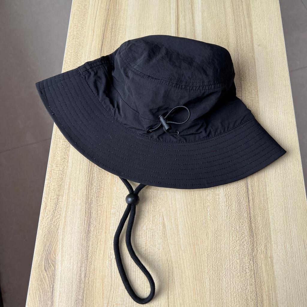 Cool bucket hat men's and women's summer thin simple casual sunshade sunscreen hat outdoor drawstring quick drying basin hat tide