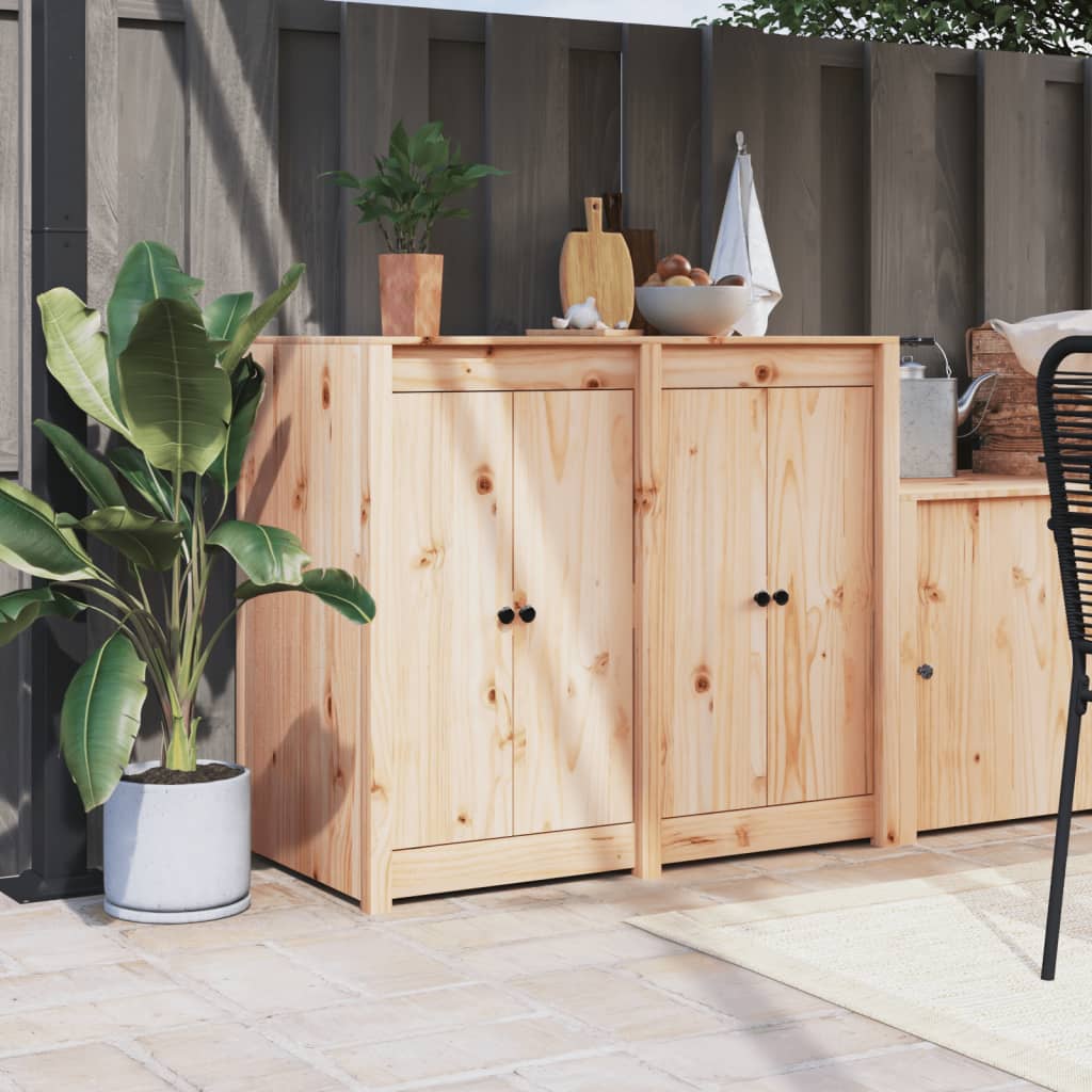 Vidaxl Outdoor Kitchen Cabinet, Solid Pine Wood