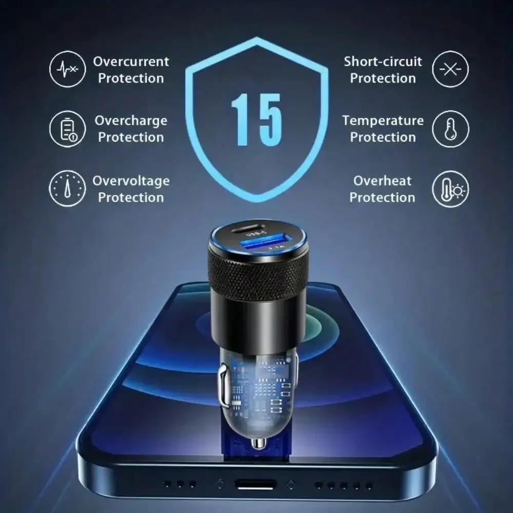 USB Type C Fast Charging Car Charger, Phone Adapter for Xiaomi, Huawei PD Phone Charger, Car Adapter Socket, Lighter, 66W