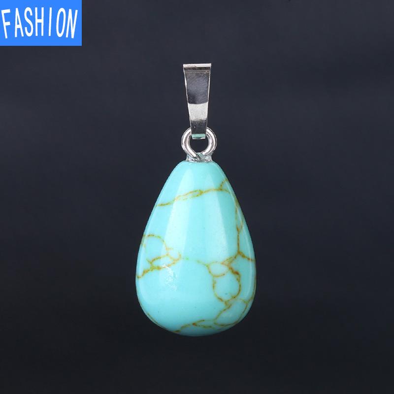 Natural Crystal Women's Pendant Teardrop Half GEM PENDANT Tiger Eye Agate Lapis Lazuli Pear Necklace Pendant