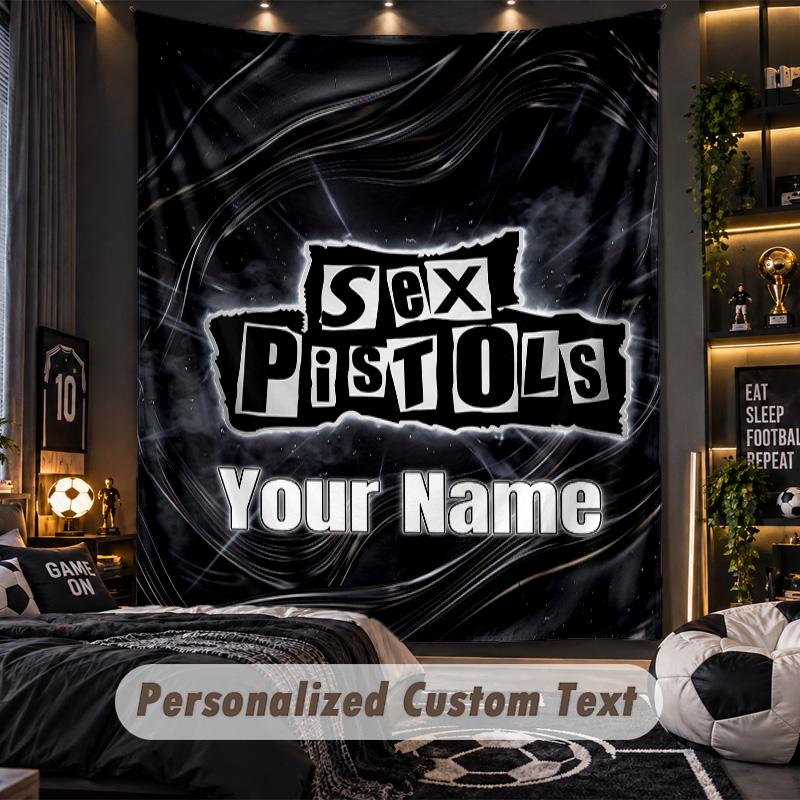 TapestrySex Pistols Custom Name Text Personalized Wall Hanging Tapestry Home Wall Decor