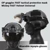 Verstellbarer Taktischer Helm Guide OP-Brille Abnehmbar FAST MICH Helm Antibeschlag und Anti-Riot OP CS Schutzbrille