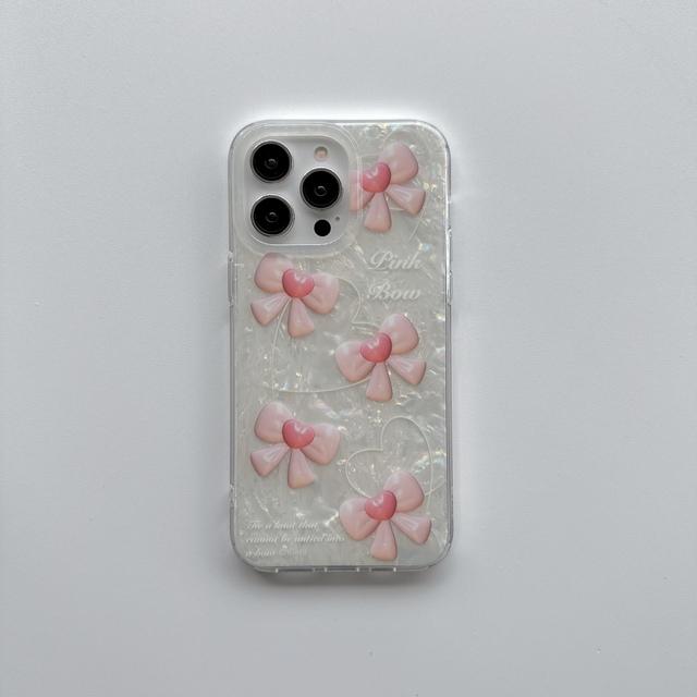 

Ins Bow Blingbling Shell Cute Love Heart Блестящий розовый чехол для телефона Imd для Iphone 13 12 Pro Max 14 Promax 11 Мягкий силиконовый чехол For iphone 13promax