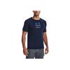 Under Armour Letter Logo Print Casual Short Sleeve T-Shirt Men Tops Academy-Blue 1366443-408