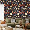 Wallpaper Colorful Butterflies Navy Blue and Burgundy for Living Room and Bedroom 50x1000