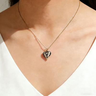 Elegant Copper Zircon Heart Pendant Necklace for Women – Light Luxury Style Versatile Sweater Chain