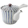 Hasami Ware Issei Pottery Lightweight Teapot Super Mesh Tea Sabi Tokusa 287947 (with Strainer), Large, 460ml, Two-Color Pattern, Blue,