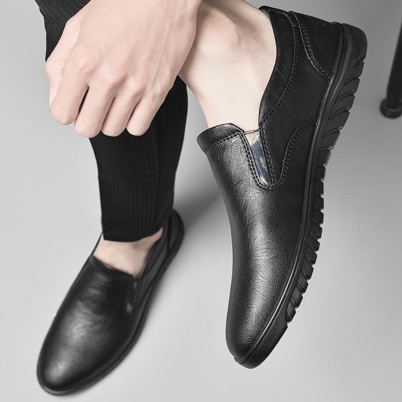 Fashion Comfortable Slip-on Driving Casual Fashion Flats Soft Bottom Business Dating Loafers Spring Genuine Leather Men's Dress Shoes