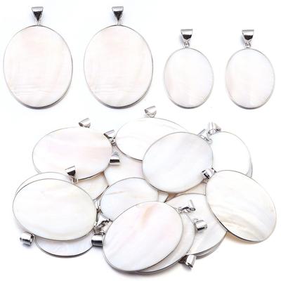 1pc Natural Shell Pendant Fashion White Oval Mother of Pearl Charms For Jewelry Making DIY Necklace Bracelet Pendant Accessories