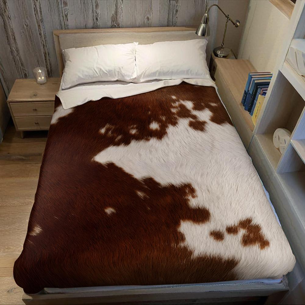 Kakao Rindslederfleck Flanelldecke Warm Weich Halloween Weihnachten Sofa Warm Gemütlich Dekorative Dekoration Geschenk für Alle Jahreszeiten