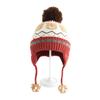 Children's Winter Thick Double-layer Ear Protection Knitted Hat, Outdoor Warm Wool Ball Needle and Thread Hat, Plush Teddy Bear Ear Protection Hat