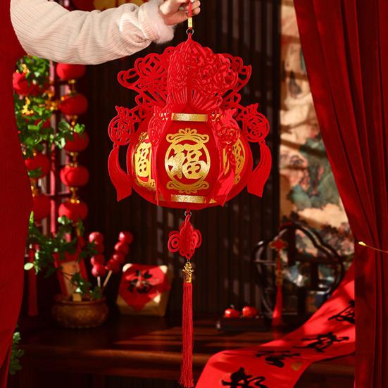 Year of The Horse Lantern Traditional Chinese New Year Decoration with Fabric Hanging Ornament for Door Festive Atmosphere 2026 Spring Festival Decor