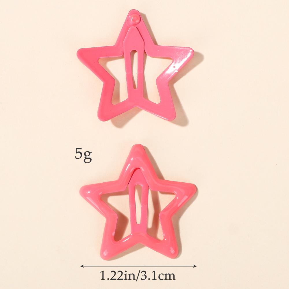 60pcs Colorful Star BB Hair Clips Girls Y2K Cute Star Barrettes Women Simple Metal Snap Clip Headdress Hair Jewelry Accessories