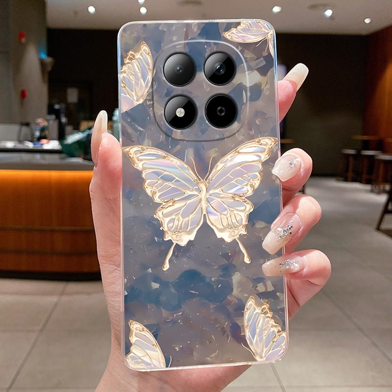Phone Case For Xiaomi Redmi Note 15 Pro 4G Funda Capa Butterfly Bow Protective Casing Transparent Coque Soft Silicone TPU Cover