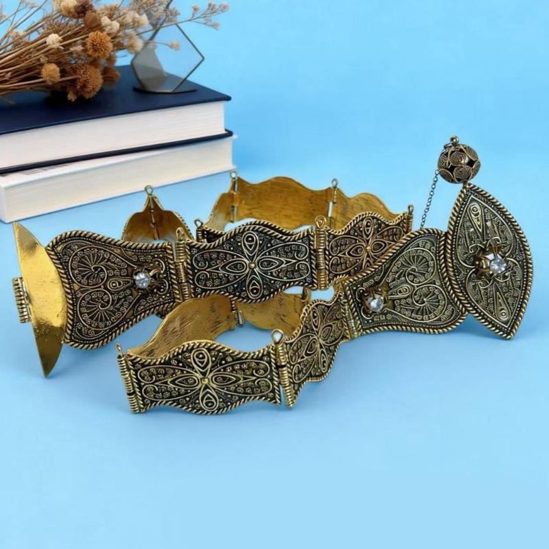 Traditional Caucasian Ethnic Belt Zinc Alloyed Retro Design Waist Sash For Men Women And Kids Fashion Accessory