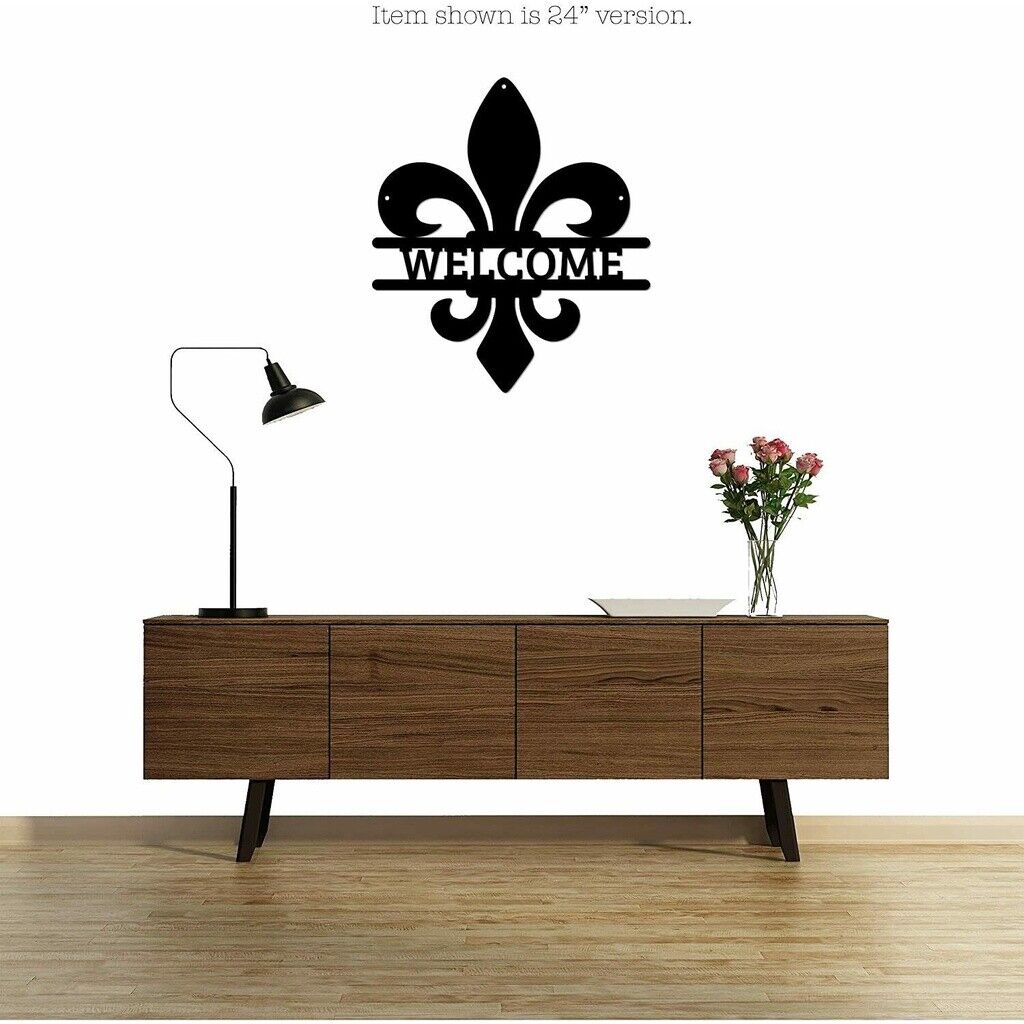 

Приветственная табличка на входную дверь Fleur de Lis - металлическая приветственная табличка Fleur de Lys