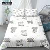 3D Koala Duvet Cover Set Microfiber Cartoon Leaves Baby Bear Australian Wildlife Themed  Bedding Set Queen Size Comforter Cover
