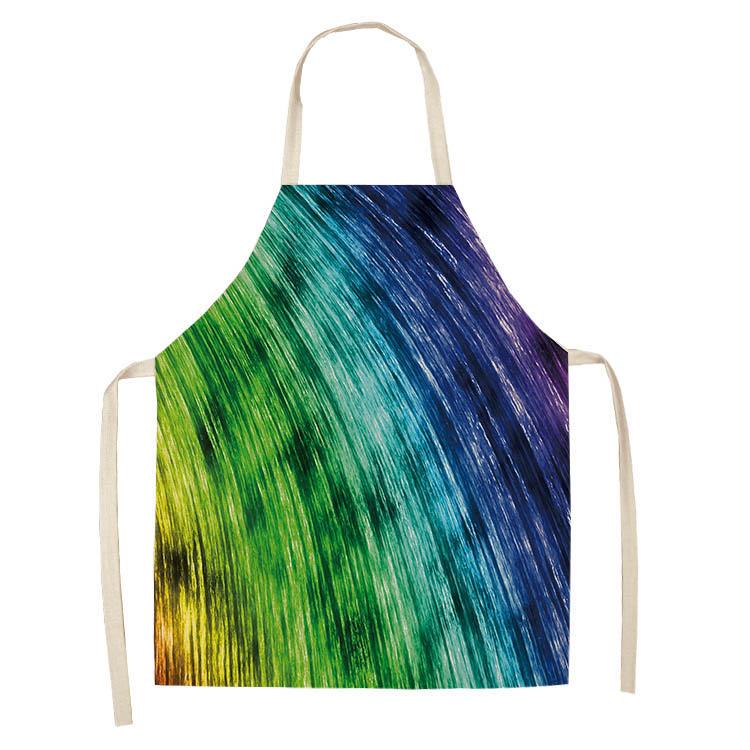 Kochen Backen Kochschürze Regenbogen bunte geometrische Druckschürze Küche Herren- und Damenschürze Leinenlätzchen Hausreinigungsschürze