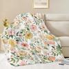Leafy Watercolor Floral Throw Blanket Pink Green Botanical Art Home Bedroom Living Room Decor Gift