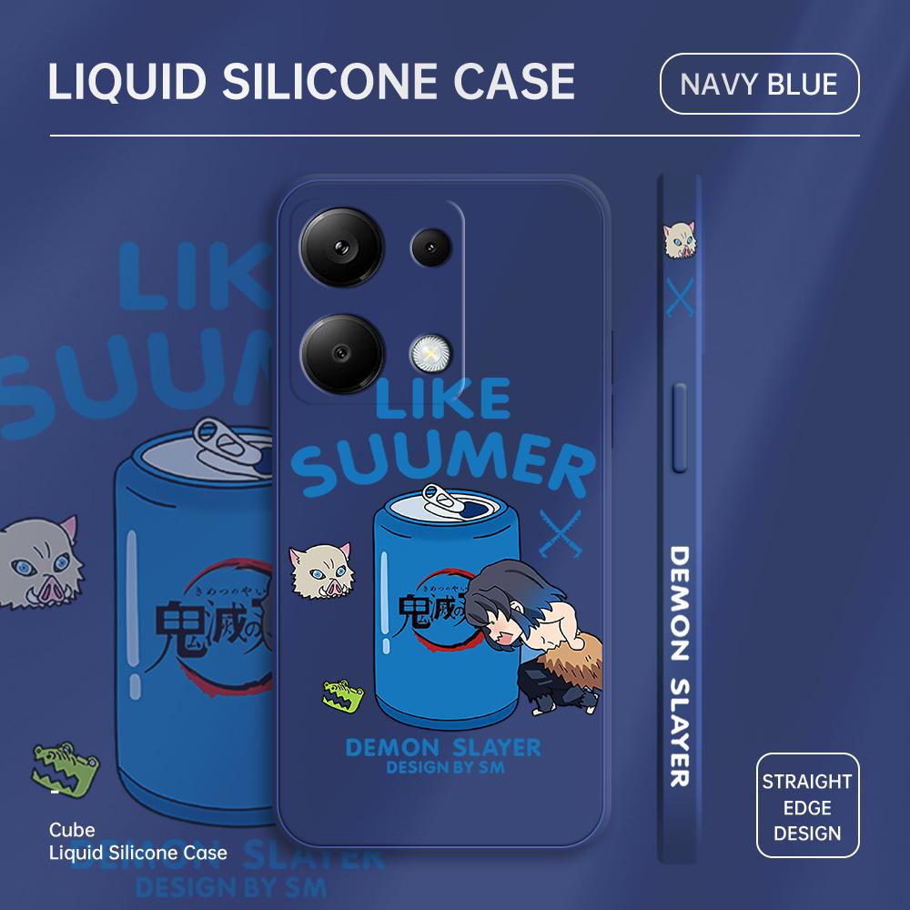 

Чехол для телефона с мультяшным красочным узором, квадратный, жидкий, силикон, TPU, полное покрытие камеры, противоударный защитный чехол для Xiaomi Redmi iPhone Xiaomi Poco X3 NFC темно-синий