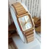 Women's Wristwatch New Fashion Vintage Metal Block Cord Gold Wristwatch