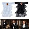 Ruffled Jabot Neck Collar Detachable Jabot Necktie Lace Jabot Collar Fancy Dress Parties