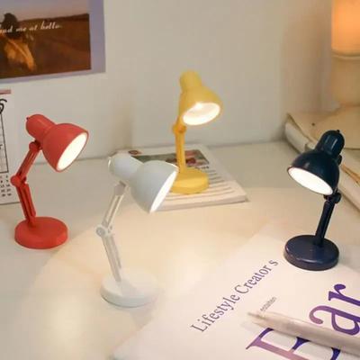 1PC LED Mini Book Light Reading Light Mini Clip-On Study Desk Lamp Battery Powered Flexible Bedside Table Lamp Lighting Lamps