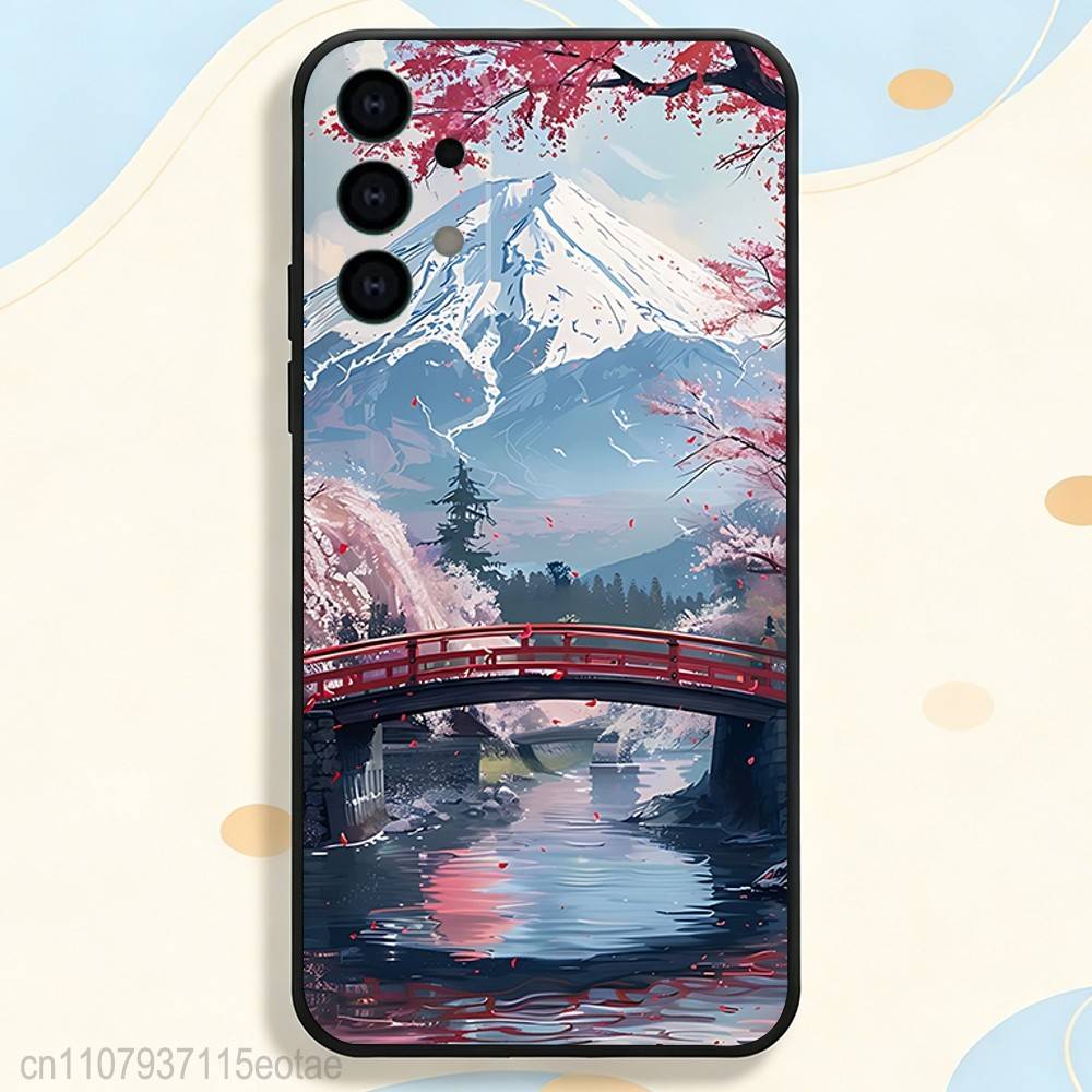 Coque de téléphone Paysage Mont Fuji Japonais Silicone Souple Pour Samsung S26,S25,S24,S21,S22,S23,S30,Ultra,S20,Plus,Fe,Lite