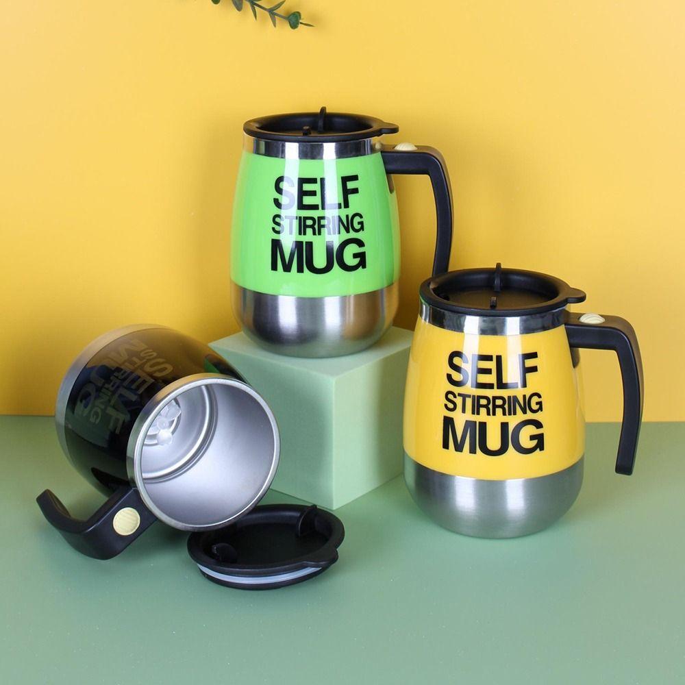 Stainless Steel Magnetic Mixing Mug Large Capacity Rotating Blender Cup  Milk Blending