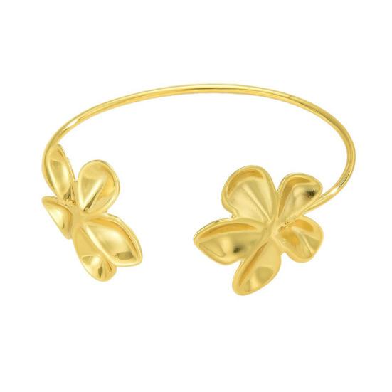 Women Flower Cuff Bracelet Adjustable Bracelet Bangle Elegant Floral Bracelet Anniversary Birthday Jewelry Gift for Her Wife