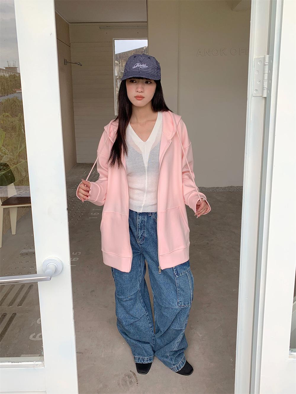 Yuyi Autumn 2025 Women s BF Style Loose High Street Denim Jeans with Pockets XL