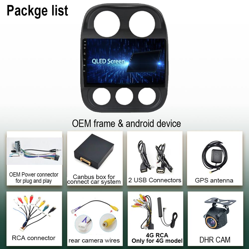 Android 13 Car Radio For Jeep Compass Patriot 2010 - 2016 Autoradio Stereo 2 Din Player GPS Navigation Carplay DSP Head unit