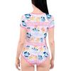 Adult Romper Pajamas Love Romantic Smooth and Silky Size L [LittleForBig] "Ao-chan's Story" Print, Texture, Bodysuit, Pink,