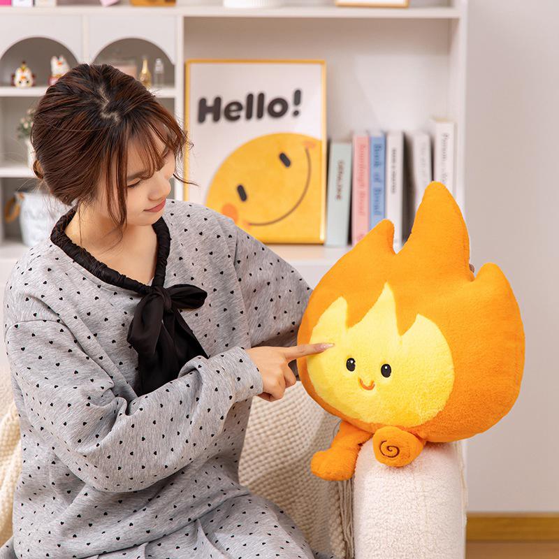 Small Flame Doll Plush Pillow - Creative Home/Office Decor & Nap Pillow
